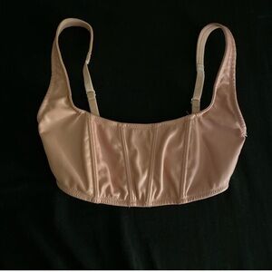 Pink leather corset top